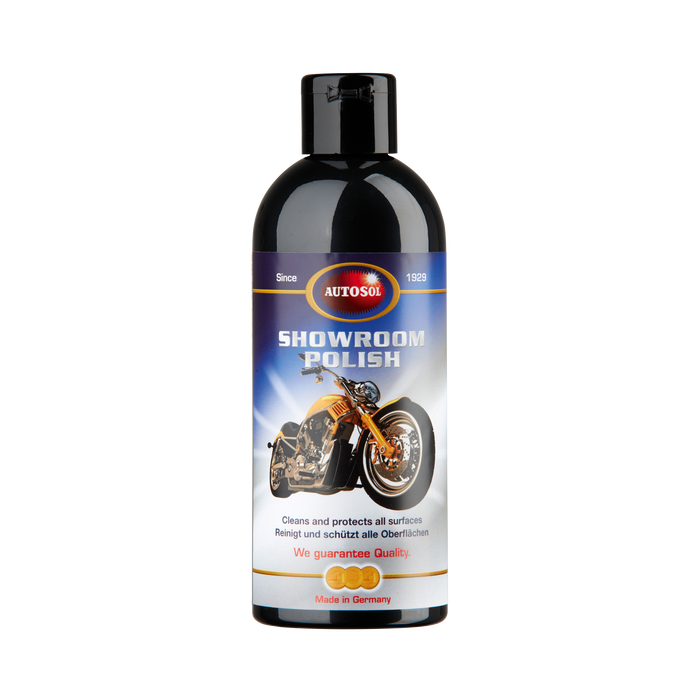 Care product, which gives all painted surfaces as well as aluminium and other metal surfaces of the motorcycle a new appearance.